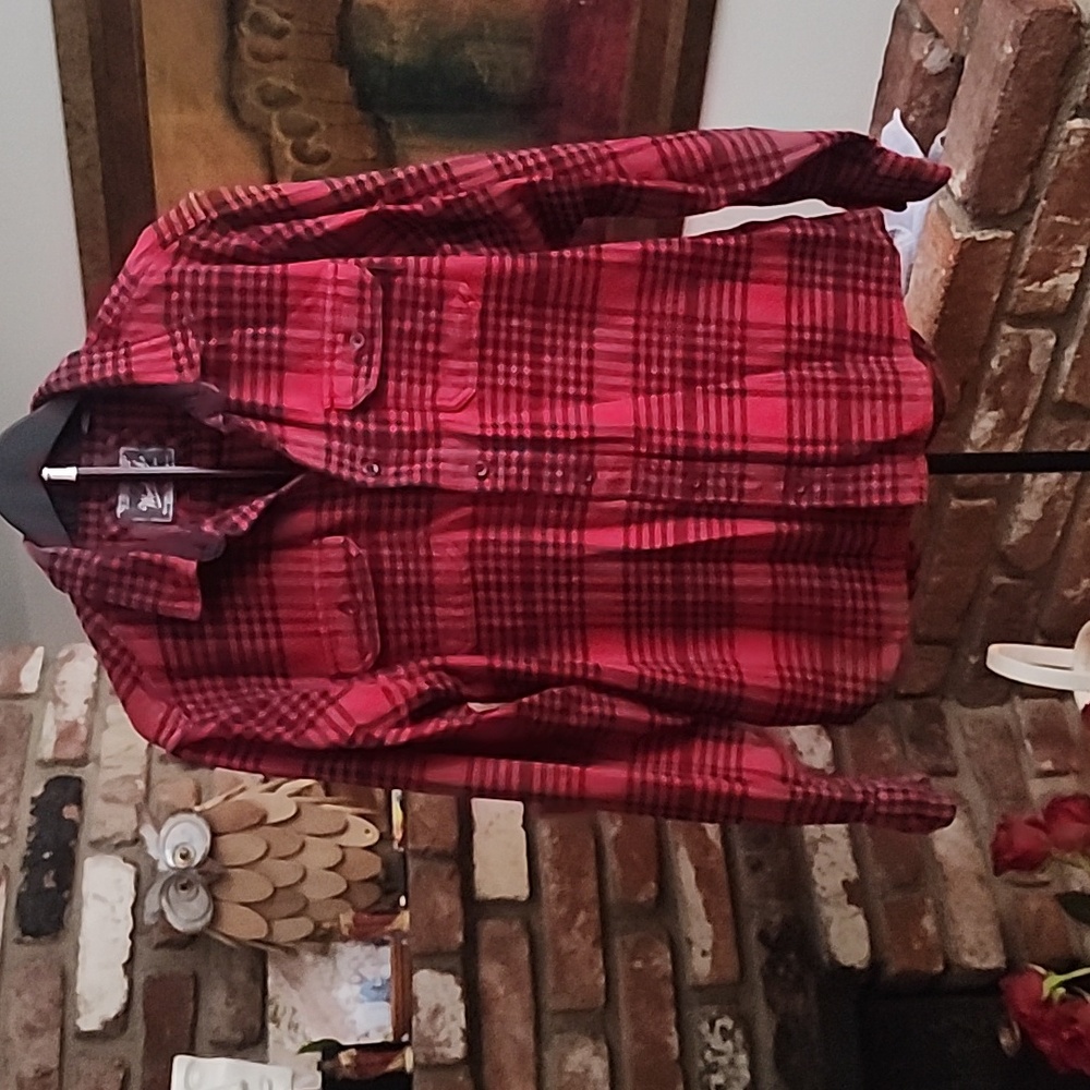 Woolrich Green Label Red Black Plaid Flannel Shirt